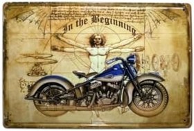 Resim caju art & decoration Begining Motor Temalı 20x30 Cm Metal Plaka Metal Tablo 