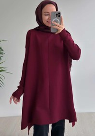 Resim Ka Hijab Mira Merserize Tesettür Tunik - Bordo 