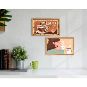 Resim Bk Home Coffee Tasarımlı Dekoratif 2'Li Retro Ahşap Tablo-11 (551047917) 