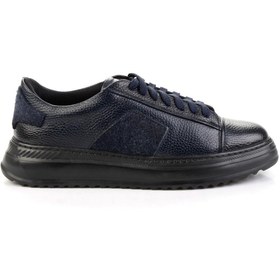 Resim Bambi Lacivert Hakiki Deri Erkek Sneaker E01600121640 