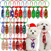 Resim 15 adet Çeşitli Noel Evcil Hayvan Kravatları, Kar Adamı Şeritleri ve Çizgili, Ayarlanabilir Köpek ve Kedi Başlıkları, Eğlenceli Tatil Evcil Hayvan Aksesuarları, Plastik Kemeri ile Kolay Takma 