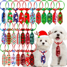 Resim 15 adet Çeşitli Noel Evcil Hayvan Kravatları, Kar Adamı Şeritleri ve Çizgili, Ayarlanabilir Köpek ve Kedi Başlıkları, Eğlenceli Tatil Evcil Hayvan Aksesuarları, Plastik Kemeri ile Kolay Takma 