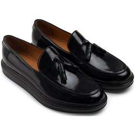 Resim Deery Hakiki Deri Siyah Comfort Püsküllü Erkek Loafer Ayakkabı Siyah (540124047) Siyah 