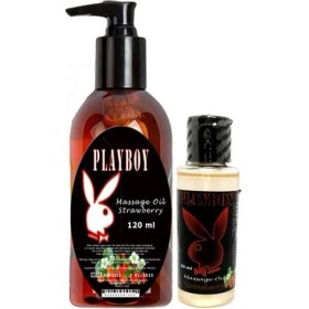 Resim Playboy Aromaterapi Çilek Massage Oil 120 ml + Çilek Aromalı Massage Vücut Masaj Yağı 50 ml 