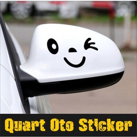 Resim 2 Adet Yan Ayna Gülen Yüz Sticker (279880727) 
