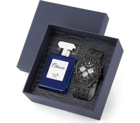 Resim Polo Air Erkek Kol Saati ve 55 ml Parfüm Seti Şık Hediyelik Kutusunda Kombin Siyah Renk PL-0959E1 