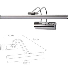 Resim 9w 50cm Krom Flüt Aplik 6500k Beyaz Işık 