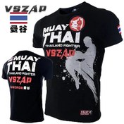 Resim Snapbuyerkek Muay Thai T-shirt Spor Koşu Fitness Mma Boks Eğitim Gömleğialtın Altın 