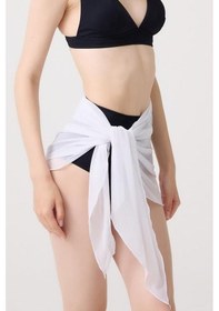 Resim Cottonhill Beyaz Transparan Tül Pareo Beyaz 