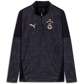 Resim Puma Galatasaray 25/26 A Takım 1/4 Fermuarlı Uzun Kollu Antrenman Üst Forma Siyah 