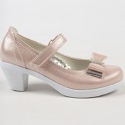 Resim Gimer - Topuklu Fiyonklu Pudra Kız Çocuk Ayakkabı - Vrkn0206G Pudra 
