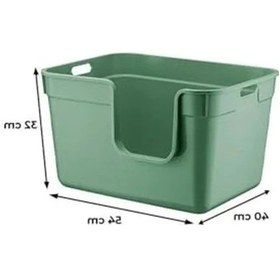 Resim 54x40x32 Cm Yeşil Yarı Açık Kedi Tuvaleti, Kolay Kullanım Açık Ahşap 