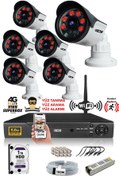 Resim IDS - 6 Kameralı 5mp Sony Lensli 1080p Fullhd Güvenlik Kamerası Sistemi - Cepten Izle - 1tbdış 