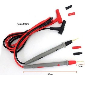 Resim 1 Çift Multimetre Probu 1000v 20a Tüm Multimetreler Ile Uyumlu Test Ölçüm Kalosu 1 Metre Voltmetre 