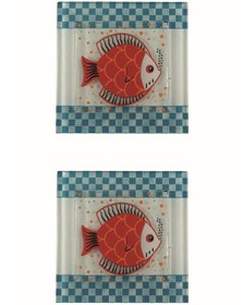 Resim Cam Banyo Gider Kapak Süsü 2 Adet Cam Gider Kapağı 10X10 CM Balı 