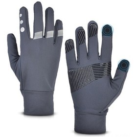 Resim Neevoyu Kışlık Dokunmatik Eldiven - Su Geçirmez, Isıtmalı, Kaydırmaz Bisiklet Ve Motosiklet Eldiveni Gri 