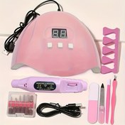 Resim 7'li 1 Tırnak Sanatı Seti, Jel Oje Kurutma Makinesi, Tırnak Parlatıcı, Bej Ölü Işık Çatalı, Bej İtici, Tırnak Törpüsü, Parmak Ayırıcı, Manikür Pedikür Kiti 