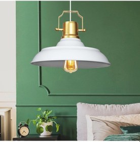 Resim Homing Retro Gold Üst Detaylı Beyaz Metal Sarkıt Ayd-3642 Beyaz 