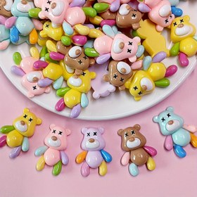 Resim 15 adet Sevimli Mini Ayı Reçine Takılar - Gözler için Karışık Renkler ile X'ler, DIY Takılar, Dekor ve Aksesuarlar için Mükemmel, DIY Takılar | Oyuncak Tasarımı | Dayanıklı Reçine 