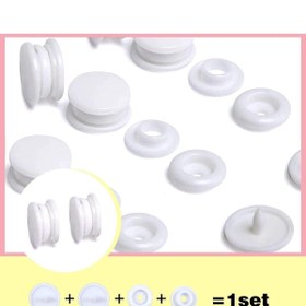 Resim Genel Markalar Kalite Garantili T5=12,5 Mm Dikişsiz Çıtçıt Seti, 10 Takım, Plastik, Çıt Çıt Seti, Beyaz 