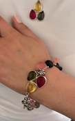 Resim 925 Ayar Gümüş Peridot Lal Sitrin Taşlı Bileklik 