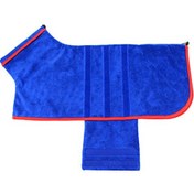 Resim Symbee Kedi Köpek Absorbant Banyo Gömleği, Bel Bantlı, Omuz Uzunluğu Ayarlanabilir, Mavi, M Bedeni 