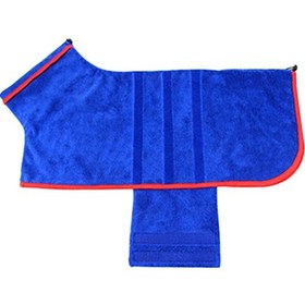 Resim Symbee Kedi Köpek Absorbant Banyo Gömleği, Bel Bantlı, Omuz Uzunluğu Ayarlanabilir, Mavi, M Bedeni 