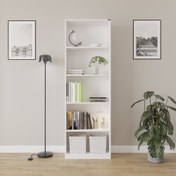 Resim Adore Modern 5 Raflı Kitaplık Beyaz 