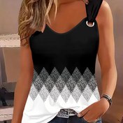 Resim Kadınlar İçin Outdoor Casual Spor 3D Baskılı Yuvarlak Yaka Yelek 