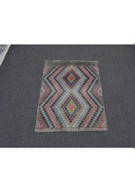 Resim El Dokuma Renkli Çumra Yörük Pamuklu Yün Kilim 6384 