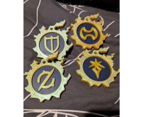 Resim Noctabir Final Fantasy Xıv Tank Jetonları/anahtarlıklar (Silahkıran, Paladin, Savaşçı, Kara Şövalye) 