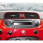 Resim Hightower Fiat 500 2008-2015 Ve Abarth 595 2012-2014 Kırmızı Karbon Fiber Konsol Hava Çıkışı Sticker 