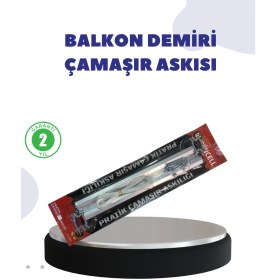 Resim Hsc Bilişim 25X60 Balkon Askılığı Kare Demir Uyumlu Hava Dayanıklı Çamaşır Askısı 