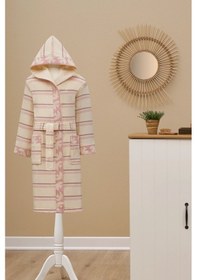 Resim Birds Kapüşonlu Peştamal Çocuk Bornozu 7/8 Yaş Pembe 