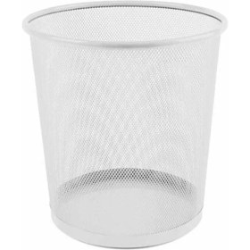 Resim Şeffaf Delikli Çöp Kovası Beyaz, Ofis ve Masa Altı Kullanımı 