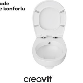 Resim Creavit Perla Duroplast Yavaş Kapanan Klozet Kapaklı Beyaz Set 