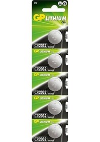 Resim GP CR2032 3V Lityum Blister Düğme Pil 5 x 10'lu 