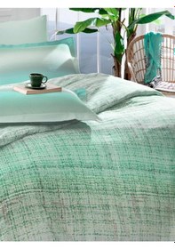 Resim Ranforce Nevresim Takımı Çift Kişilik Weave Yeşil 