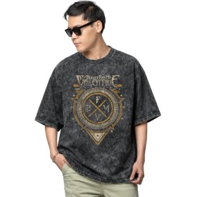 Resim Sevbano Bullet For My Valentine Rock Metal Müzik Grubu Baskılı Unisex Oversize Vintage Yıkamalı Tişört 