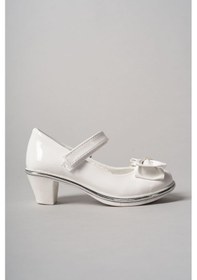 Resim EPAAVM - Topuklu Fiyonklu Beyaz Rugan Kız Çocuk Ayakkabı - EY... Beyaz 