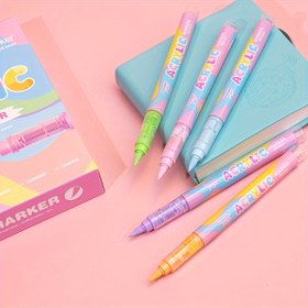 Resim 24 Renk Düz Sıvı Makaron Renkli Kalemler, Yumuşak Uçlu Çizim Kalemleri, Makaron Renkli Pastel Kalemler, Profesyonel Sanatçılar İçin Sanat Kalemleri 