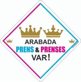 Resim BUTİKPLAKA Dikkat Arabada Bebek Var/pleksi Ikaz Levhası/prens-prenses Var 