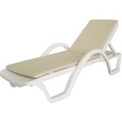 Resim Dogant Şezlong Minderi Lüks Su Geçirmez Kumaş Fermuarlı Krem 185 