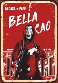 Resim La Casa De Papel Bella Ciao Temalı Ahşap Retro Poster Tablo 
