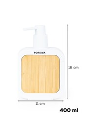 Resim Porsima 3148 Banyo Ve Mutfak Sıvı Sabunluk 400ml Beyaz-ahşap Beyaz 