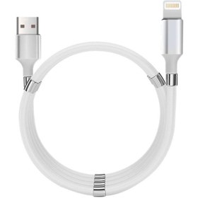 Resim MF PRODUCT Jettpower 0597 Mıknatıslı Sarma Lightning Şarj Kablosu 1 M Beyaz 