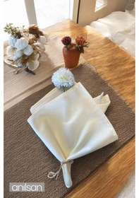 Resim Tekli %100 Pamuk Kumaş Peçete Beyaz 50x50 Cm Mutfak Bezi Sofra Sunum Servis Peçetesi 