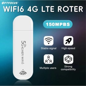 Resim Optfocus Wifi6 Lte Modem Kablosuz Wifi Usb Yönlendirici Cep Wifi Hotspot 150 4g 150mbps Wıfı6 
