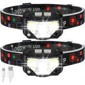 Resim Youmex 1100 Lümen Sensörlü Xpg+cob Led Şarjlı Kafa Feneri, 800mah Li-ıon Pil, Ip44, 6 Saat Aydınlatma Süresi, Abs Gövde Siyah 