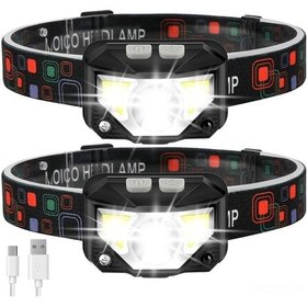Resim Youmex 1100 Lümen Sensörlü Xpg+cob Led Şarjlı Kafa Feneri, 800mah Li-ıon Pil, Ip44, 6 Saat Aydınlatma Süresi, Abs Gövde Siyah 